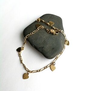 14k gold plated heart bracelet 🆕